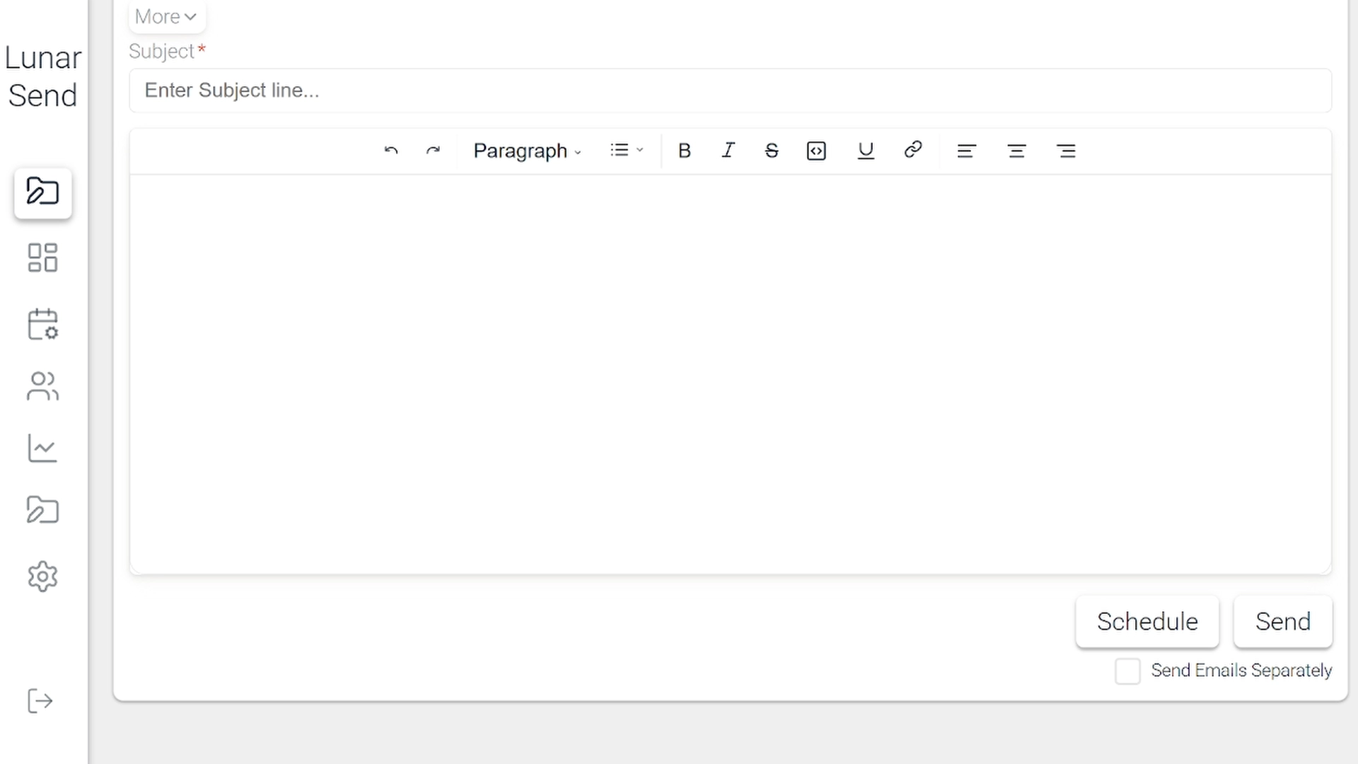 Lunar Send Contact Dashboard example